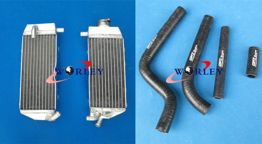 Aluminum Radiator + Red Silicone Hose for Yamaha YZ125 (2002-2004)