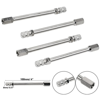 4pcs Tyre Wheel Valve Extension Extender Cap Metal Stem for Auto Car Truck