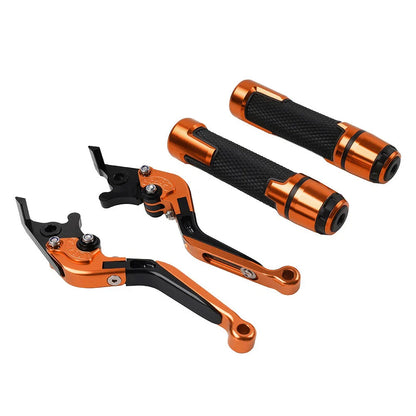Orange Extendable Brake Clutch Levers Grips Set for BMW F650GS (2002-2007)