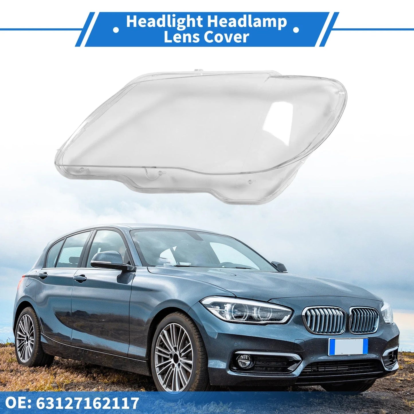 1 Pc Front Left Headlight Lens Cover for BMW 7 Series E65 (2002-2008)
