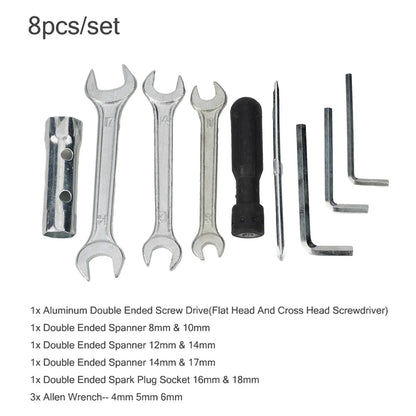 8Pcs Multifunctional Motorcycle Repair Tool Set Wrench Sleeve Screwdriver