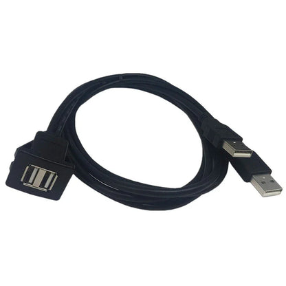 USB Dual Male to Female Car Dash Charger Socket Extension Cable 1M