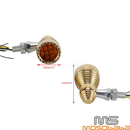10mm Brass Turn Signal Lights for Harley Dyna FXDB (2006-2017)