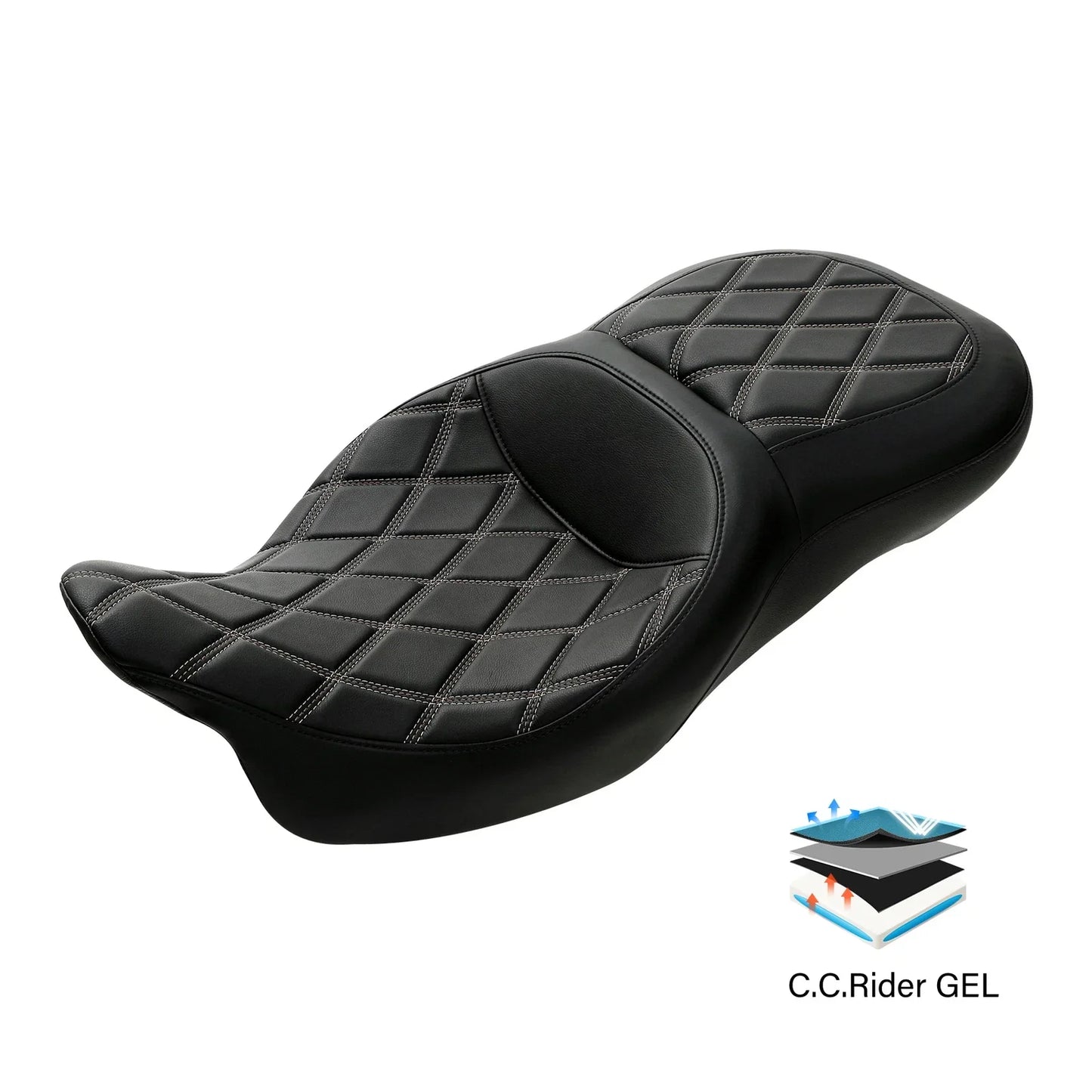 Driver & Passenger Gel Seat for Harley CVO Road Street Glide (2009-2023)