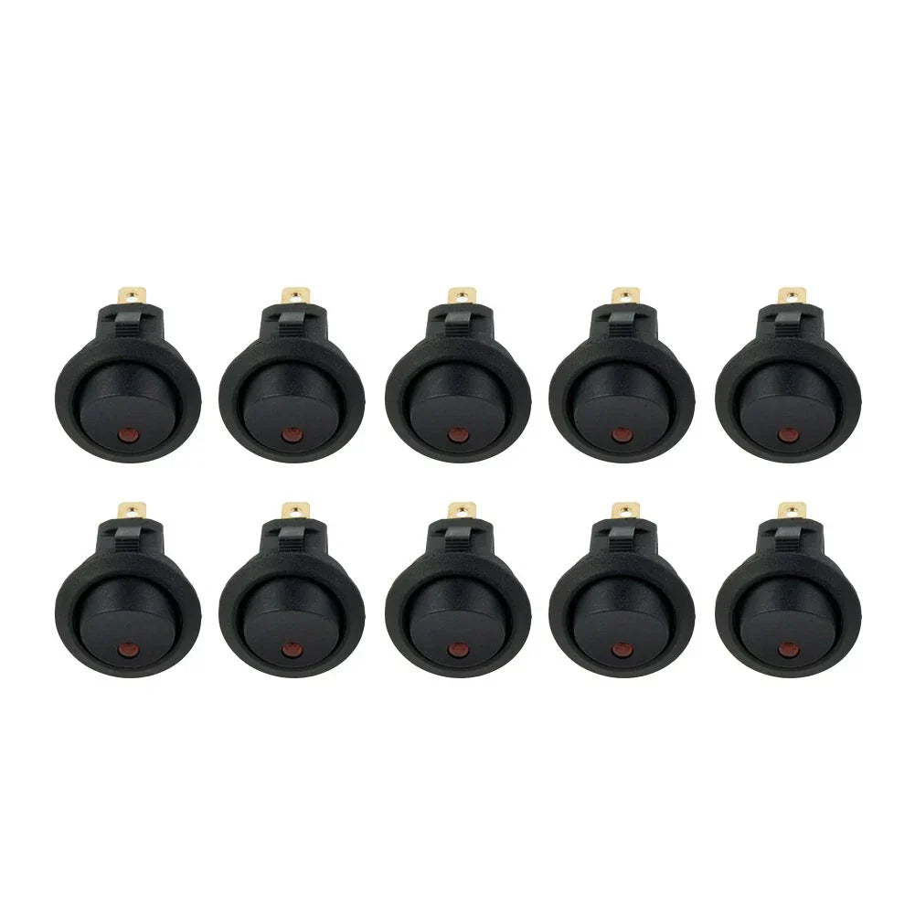 SPST Switch / 12V 10A / Rocker Red LED Light Fittings for Car Boat