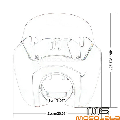 LED Headlight Fairing Windshield Kit for Harley Low Rider S FXLRS (2020-2022)