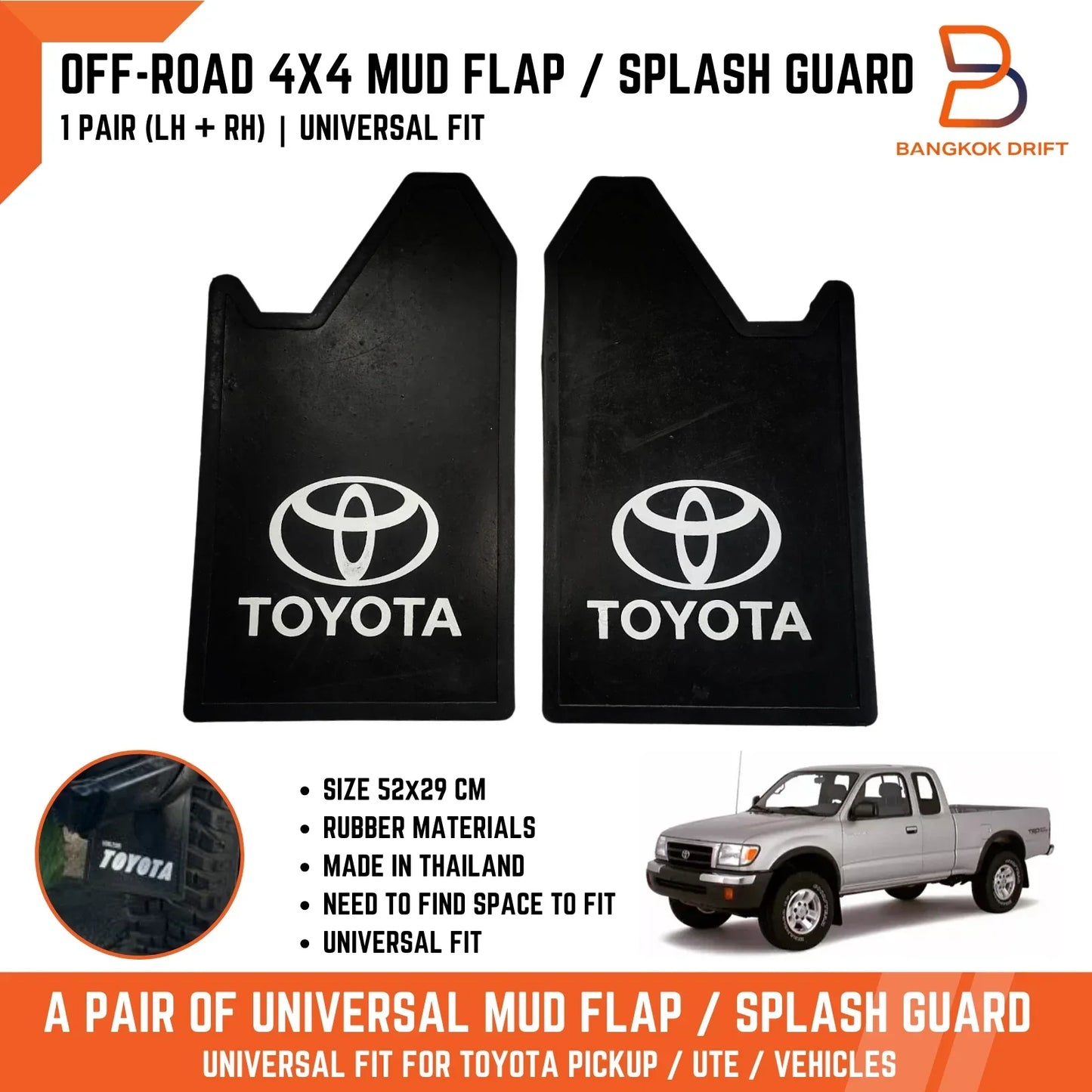 Mud Flaps Splash Guards for Toyota 4x4 4WD Off-Road Truck