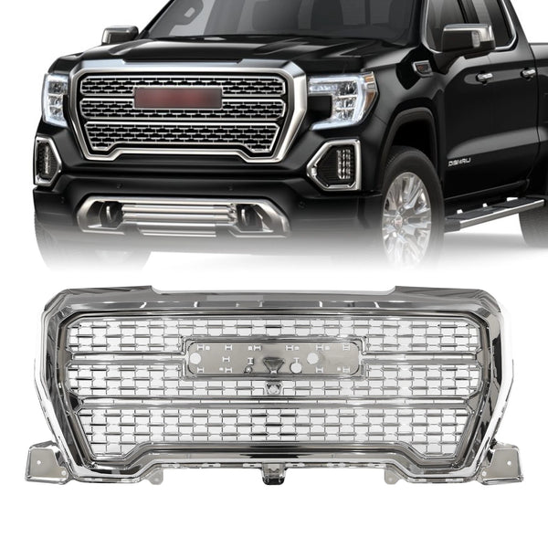 Chrome Front Upper Grille Assembly for GMC Sierra 1500 Denali (2019–2021)