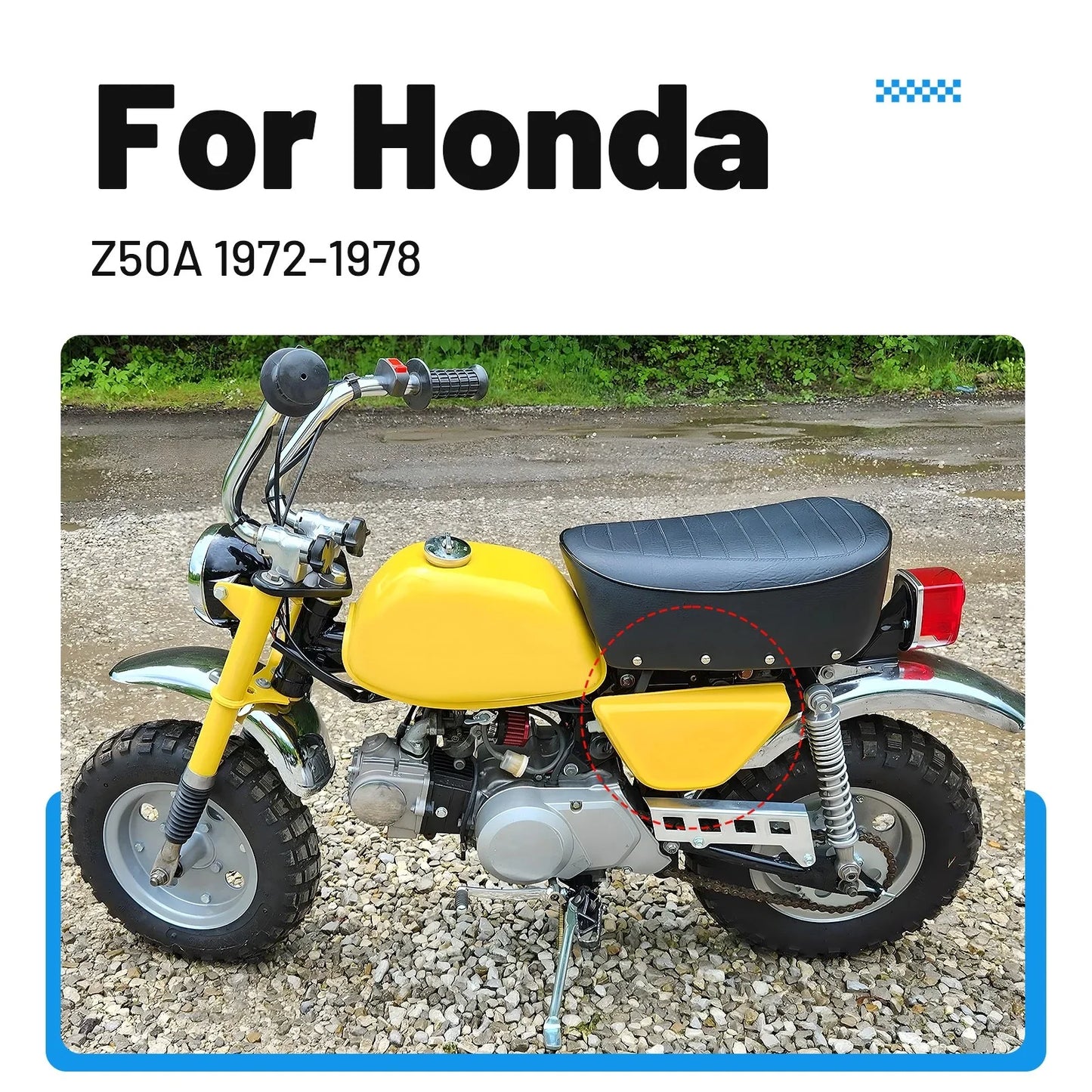 Yellow Left Side Cover for Honda Mini Trail Z50A