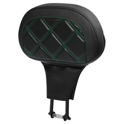 Black Green Driver Backrest Pad for Harley Touring Road King Glide (2009-2024)