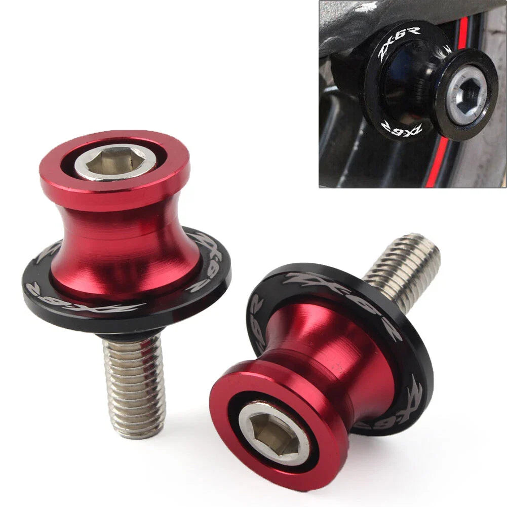 8MM Red Swingarm Spools Slider Stand Screws for KAWASAKI ZX6R (2012-2021)