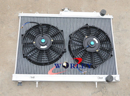 42mm Aluminum Radiator & 2 Fans for Nissan Skyline R33 R34 GTR GTS-T
