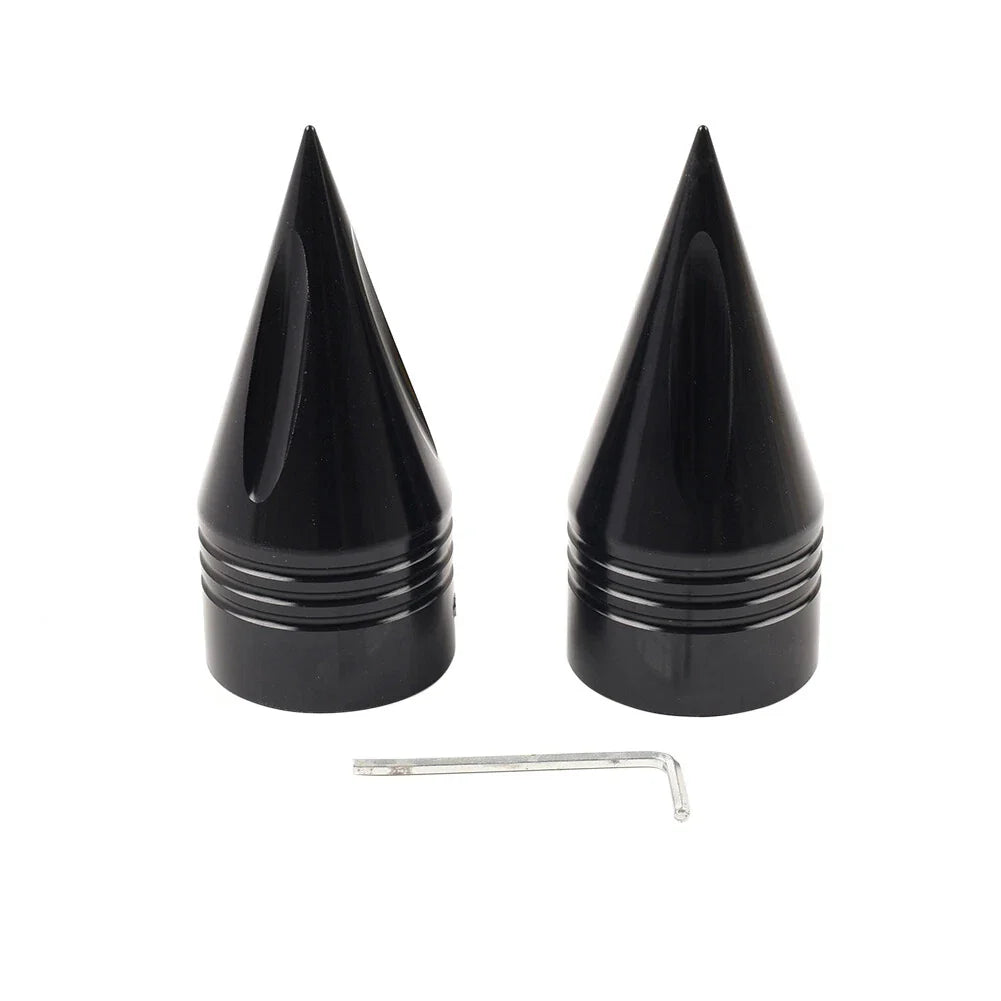 Black Front Axle Cap Nut Cover for Harley Touring Road Street Glide Dyna