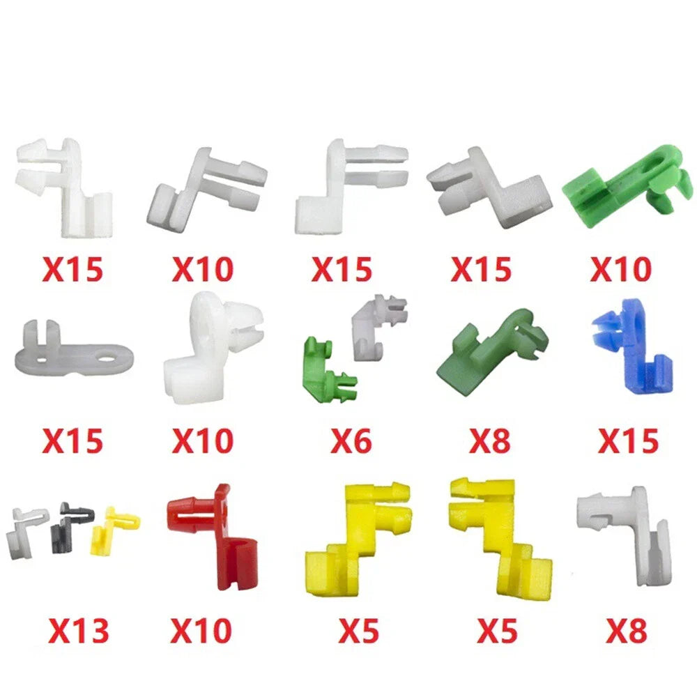 160 x Mixed Plastic Fasteners for Auto Door Lock Rod Clip Retainer Assortment