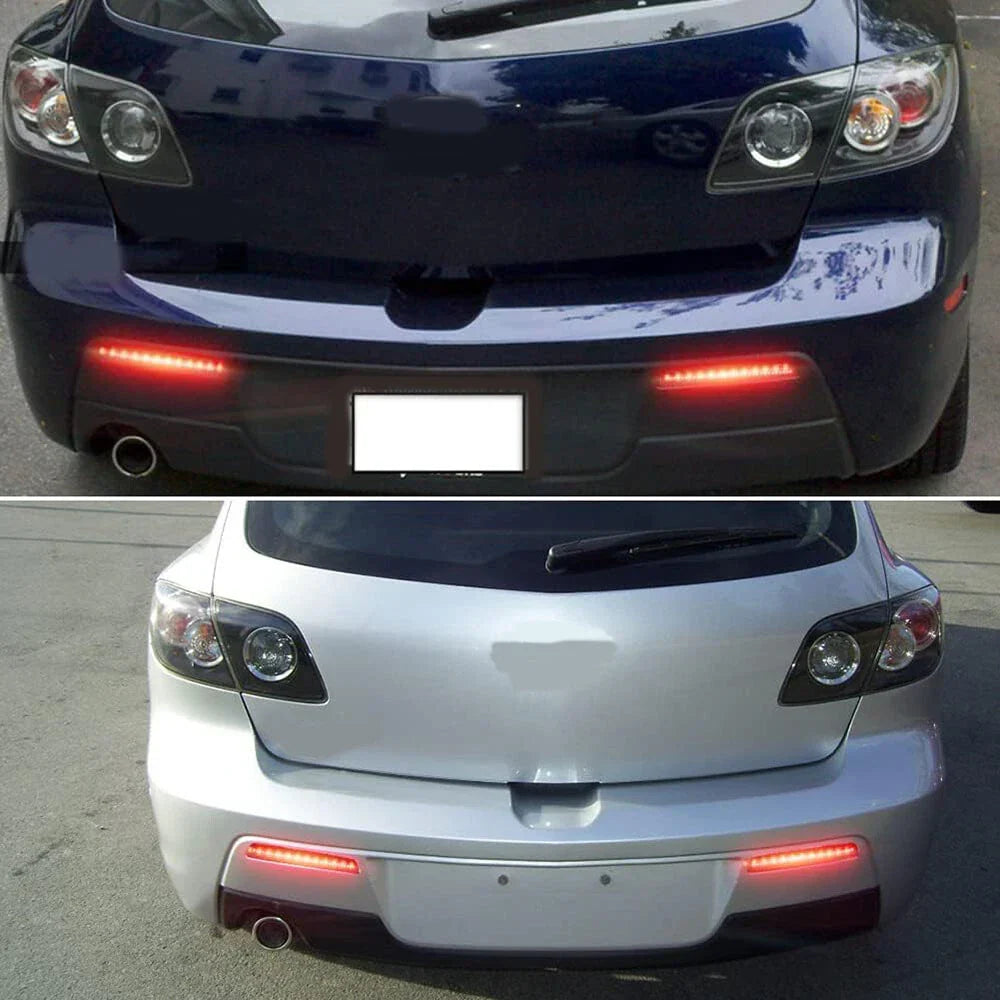 Smoke Lens Red LED Rear Bumper Reflector Brake Lamp for Mazda 3 (2004-2009)