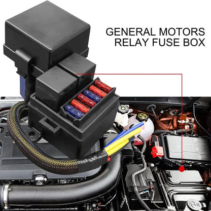 Pre-Wired Fuse Relay Box + 4-Pin 80A Relay + Fuse Kit for Car SUV RV Boat