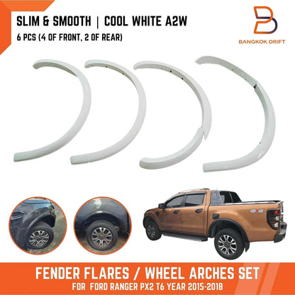 A2W  Cool White Slim Fender Flares for Ford Ranger (2015-2018)