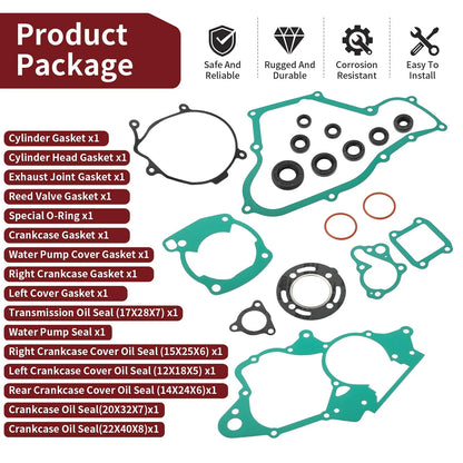 Engine Top & Bottom End Gasket & Oil Seal Kit for Honda CR80R (1986–1991)