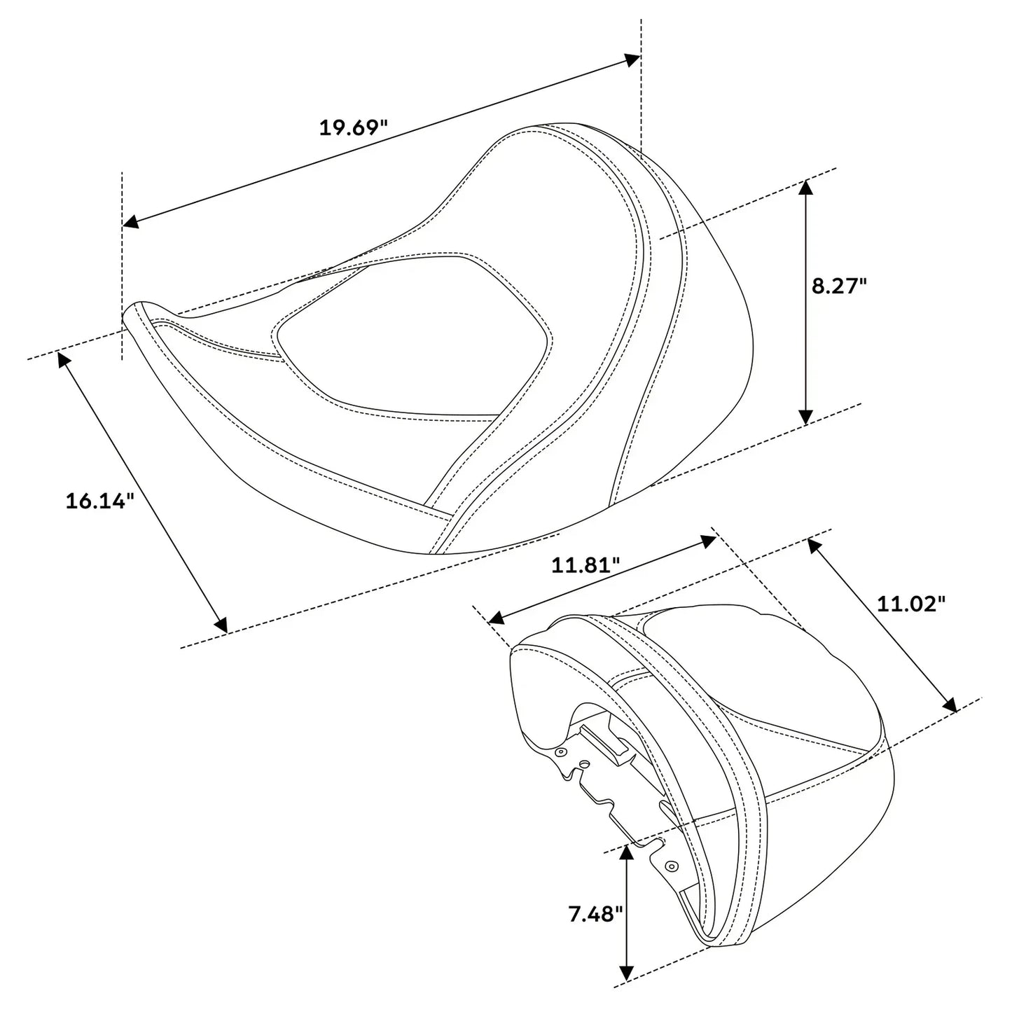 Driver & Passenger Seats for Harley CVO Street Road Glide (2023-2025) Black