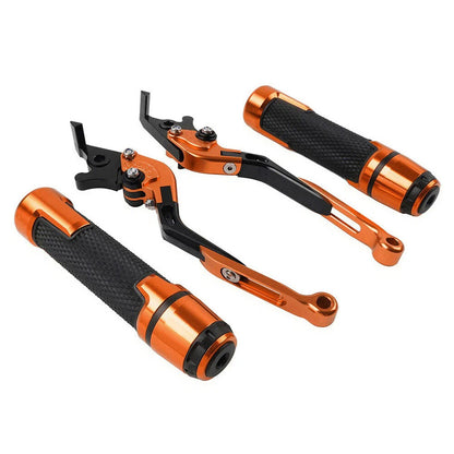 Orange Extendable Brake Clutch Levers Grips Set for Kawasaki ZZR1400 (2006-2019)