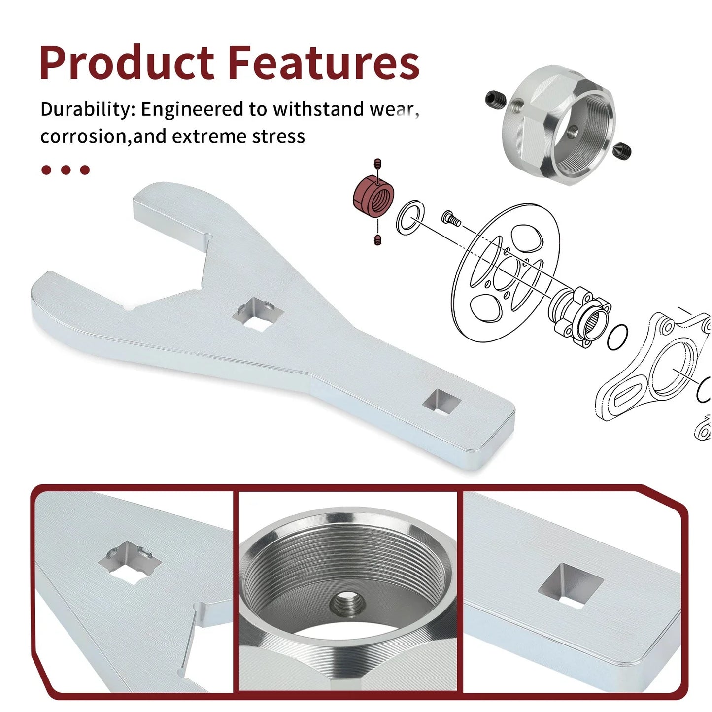 2 x Axle Nut Wrench Tool 46mm & Axle Lock Nut for Yamaha Raptor (2008–2024)