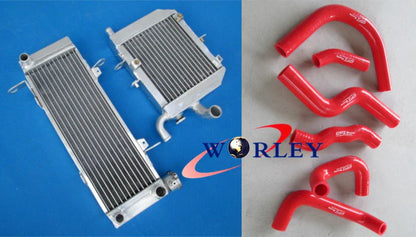 Aluminum Radiator & Red Silicone Hose Kit for Honda RVF400 NC35 NC30