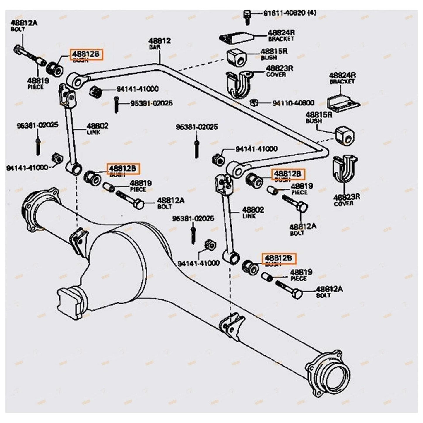 Front or Rear Sway Bar Link + Pin Bush for Landcruiser HZJ105 FZJ105