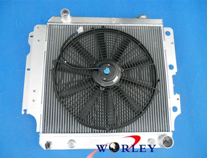 Aluminum Radiator & Fan for Jeep Wrangler YJ, TJ, Chevy Engine (1987-2006)