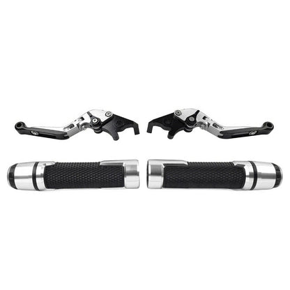 Silver Extendable Brake Clutch Levers & Handlebar Grips for Daytona 675 R