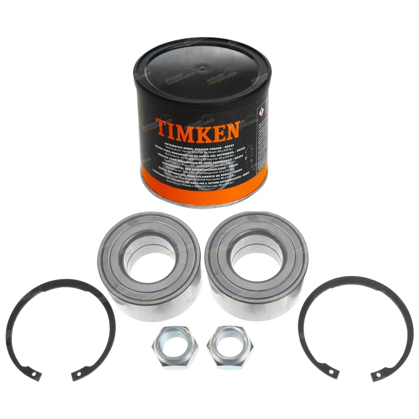 Front Wheel Bearing Kits + Grease for Lancer CH 4G94 4G69 ABS (2003-2008)