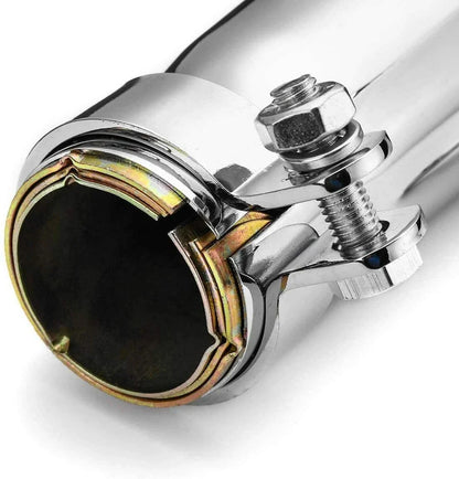 Chrome Motorcycle Tapered Exhaust Pipe Muffler Slip-On for Cafe Racer Chopper