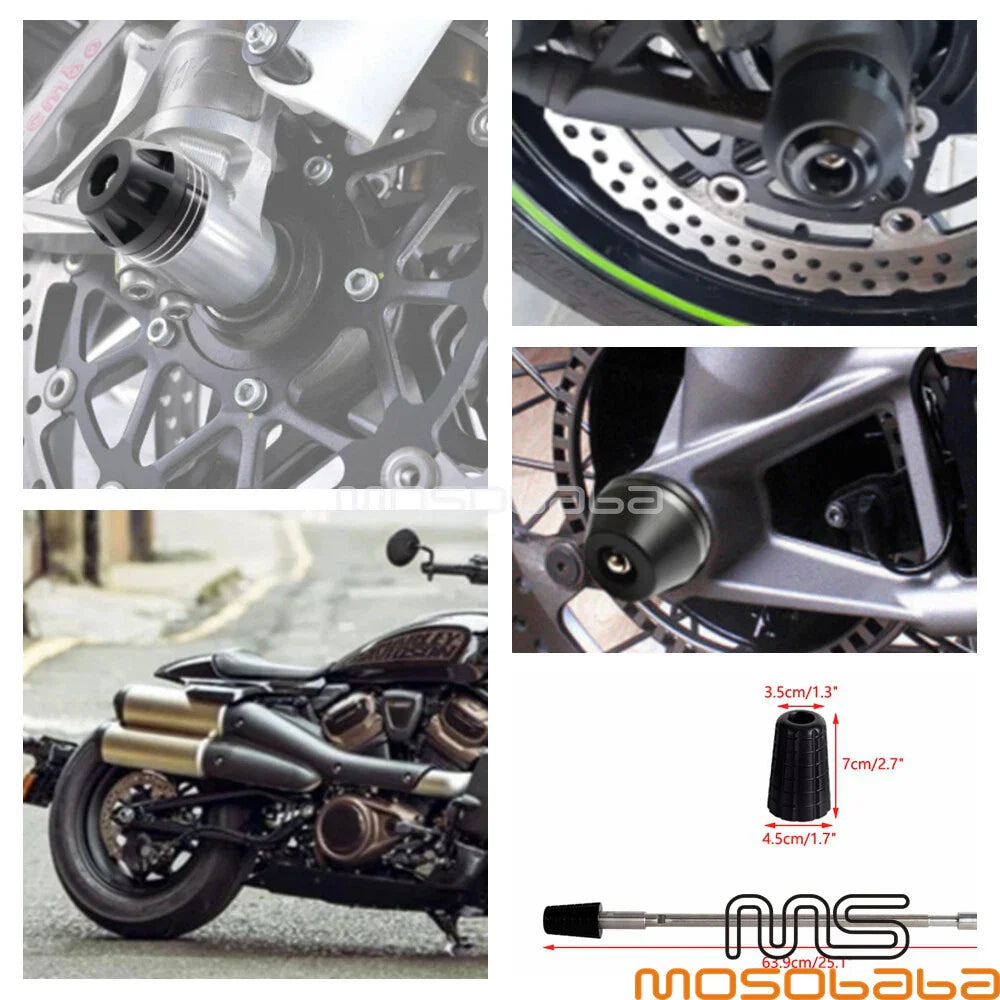 Black Rear Axle Crash Bar End Slider for Harley Sportster S (2021-2024)