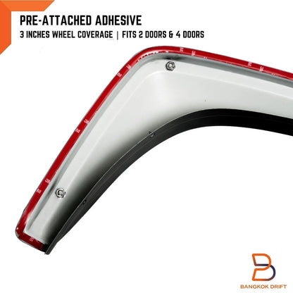 3" Matte Black Bolted Fender Flares for Mitsubishi Triton Ute (2019-2023)