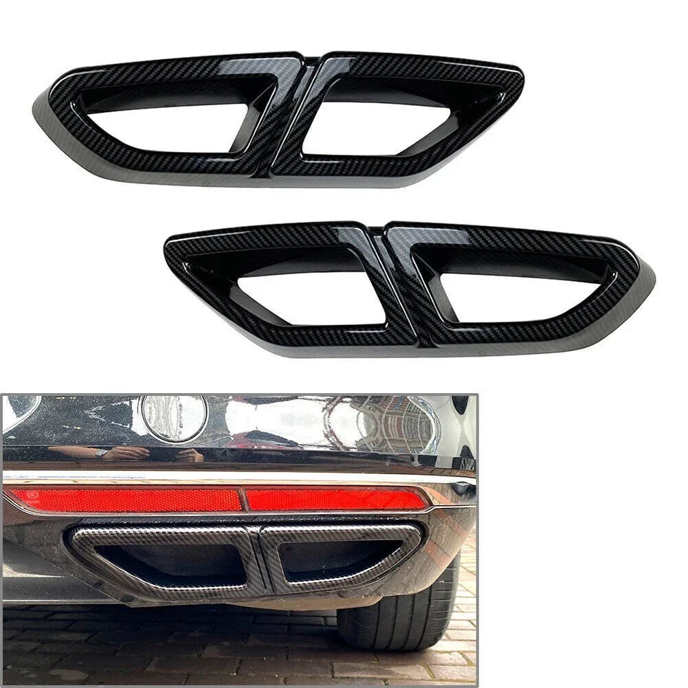 Carbon Fiber Rear Exhaust Muffler Tail Pipe Cover for VW Passat (16-19)