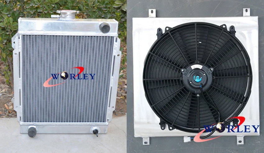 Aluminum Radiator, Shroud & Fan for Nissan Datsun 1200 B110 120Y (1970-1976)