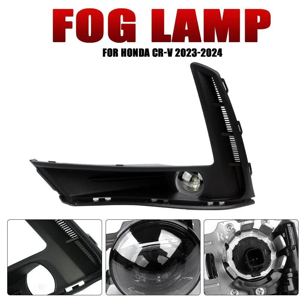 LED Fog Lights for Honda CR-V 2023-2024 Bumper w/ Bulb Switch & Bezel Set