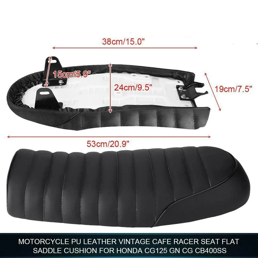 Soft Leatherette Motorcycle Seat Cushion for Cafe Racer Universal (N/A)
