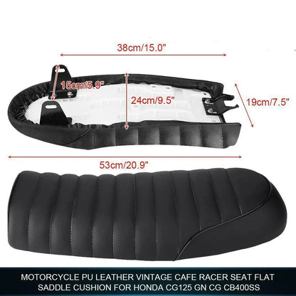 Soft Leatherette Motorcycle Seat Cushion for Cafe Racer Universal (N/A)