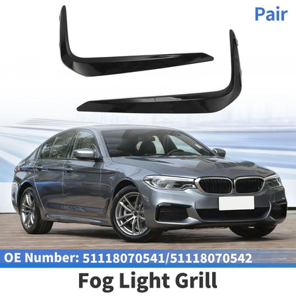 Front Left/Right Bumper Fog Light Covers for BMW 5-Series