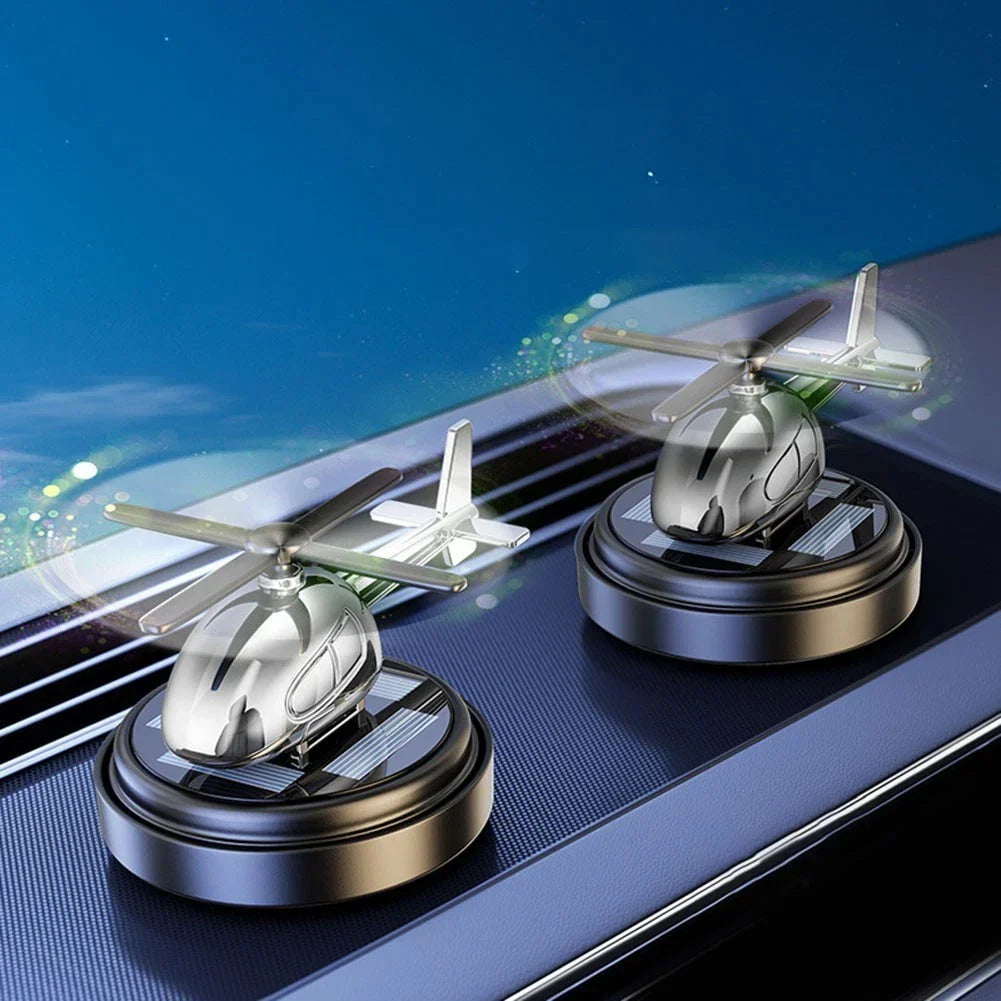 Advanced Solar Panel Car Diffuser Styled Like a Helicopter for Fresh Air