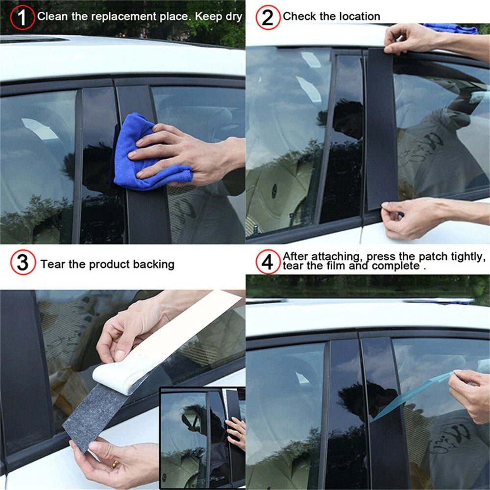 8 Pcs Glossy Black Door Window Trim Decal Covers for Flex (2019-2023)