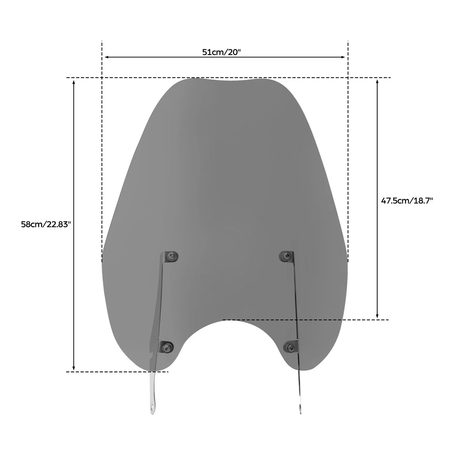 49mm Smoke Windshield Clamps for Harley Breakout, Fat Bob, Low Rider (2018-2024)