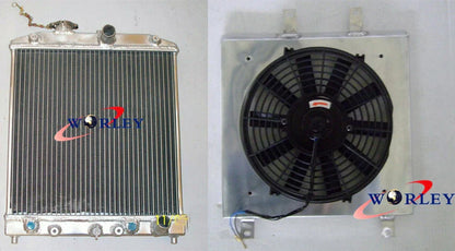 28mm Pipe Radiator & Fan Shroud for Honda Civic EK EG D15 D16 (1992-2000)