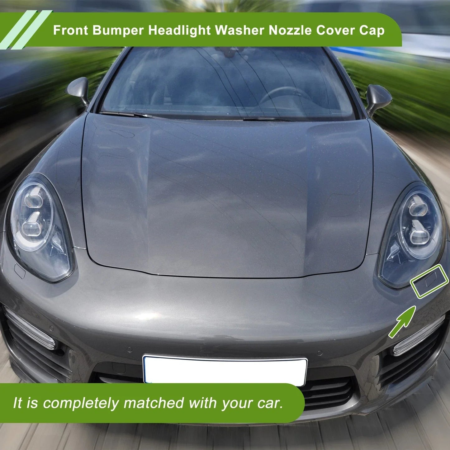 Left Washer Nozzle Cover for Porsche Panamera 2014-2016 Black