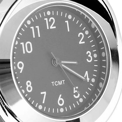 1 x Chrome/Black 1.25" Handlebar Mount Clamp Clock for Harley