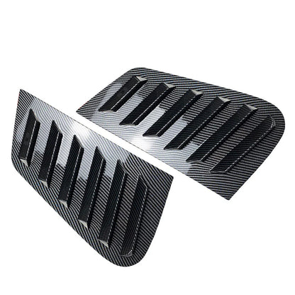 Rear Window Louver Vent Cover Trim for VW Polo 2001-2009 Carbon Fiber Black