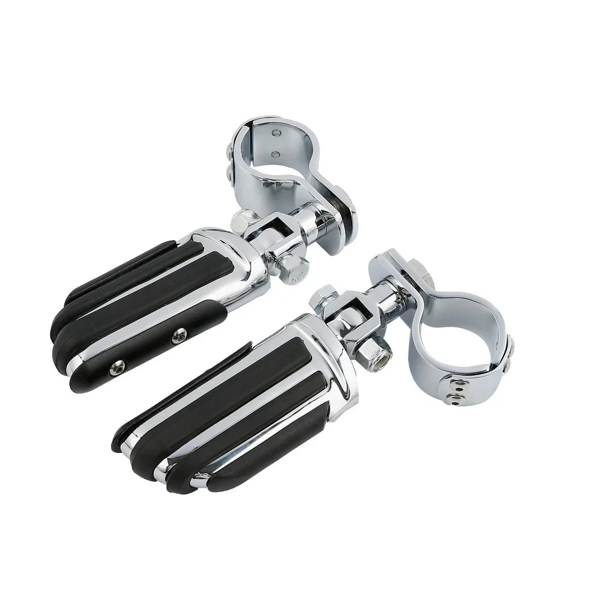 4x Chrome Adjustable Footpeg Clamps 22mm 25mm 32mm 35mm for Harley Street Glide