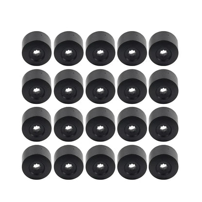 17mm Black Wheel Lug Nut Bolt Cover Caps 20Pcs for Volkswagen Golf, Passat, Beetle