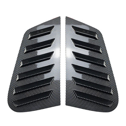 Rear Window Louver Vent Cover Trim for VW Polo 2001-2009 Carbon Fiber Black