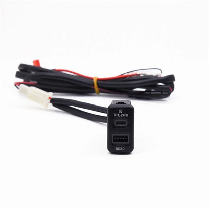 18W Type-C + QC3.0 Fast Car Charger for Toyota Tacoma, FJ Cruiser, Hilux